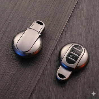 Mini Cooper-S Uyumlu Smart 3 Buton Silikon Oto Anahtar Kumanda Kabı Kılıf Gri