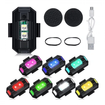Mini Led Flash 7 Renk RGB USB Şarjlı Araba Motosiklet Bisiklet Drone Uyumlu