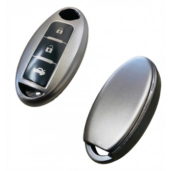 Nissan Qashqai Juke X-Trail Micra Murano Infiniti Uyumlu 3 Buton Smart Silikon Oto Anahtar Kumanda Kabı Kılıf Gri
