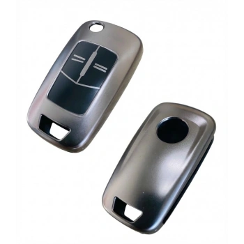 Opel Corsa D Astra H Vectra C Zafira B Uyumlu Sustalı Silikon Oto Anahtar Kumanda Kabı Kılıf Gri