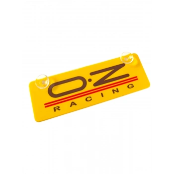 O.Z Racing Sarı Dekor Plaka Vantuzlu Cam Süsü 22x7.5cm