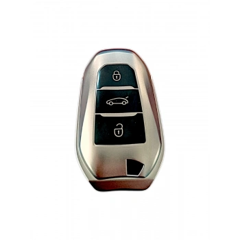Peugeot 208-308-508-2008-3008-5008 Anahtar Uyumlu Silikon Oto Anahtar Kumanda Kabı Kılıf Füme