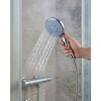 Spiral Hortumlu 4 Kademeli El Duşu Seti Duvar Askılı Banyo Duş Başlığı