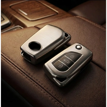 Toyota Corolla Auris Yaris Avensis Uyumlu Smart 3 Buton Silikon Oto Anahtar Kumanda Kabı Kılıf Gri