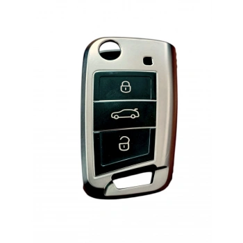 volkswagen Polo 2018  Sustalı Anahtar Uyumlu Silikon Oto Anahtar Kumanda Kabı Kılıf Füme
