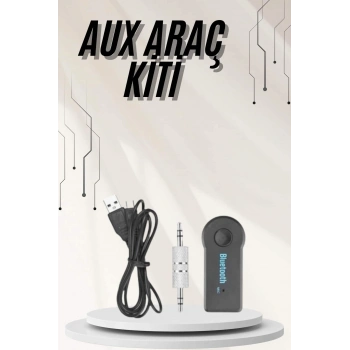 Yeni Nesil Bluetooth Aux Araç Kiti Siyah Tv Tablet Telefon Araç Araba
