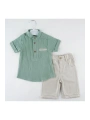 Erkek Çocuk Keten / Pamuk Keten / Pamuklu Gofre Yazlık İkili Takım / bayramlık / Özel Gün /