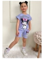 Kız Çocuk Trend Baskılı Pamuk Yazlık Şort Takım
