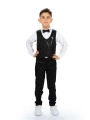 Erkek Çocuk Yelek , Pantolon, Gömlek, Papyon Ve Zincirli Smokin Takım Elbise SYM0272