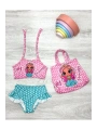 Kız Çocuk Yeni Sezon 3 Parça Çantalı Mayo