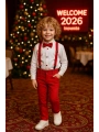 Bebek&Çocuk Yılbaşı Özel Salopet Takım Gömlek Pantolon Papyon-4Parça