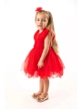 Kare Yaka Tütü Tüllü Kız Çocuk Elbise