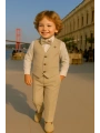 Erkek Çocuk Yelekli Takım Elbise | Gömlek-Yelek-Papyon-Pantolon| 4parça Takım