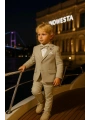 Erkek Çocuk Ceket Gömlek Spor Pantolon Papyonlu Üçlü Takım Elbise 4’Parça