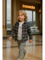Erkek Çocuk orta Kalınlıkta Kaşe Gömlekli Özel Kombinli 3Lü Takım