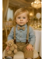 Erkek Bebek Müslin Zıbın Gömlek - Gabardin Pantolon| Bayramlık- Salopet Takım