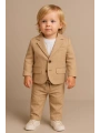 Erkek Bebek&Çocuk %100 PAMUK-Keten Salaş Ceket T-shirt Pantolon Üçlü Spor Takım Elbise 3’Parça