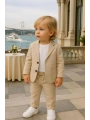 Erkek Bebek&Çocuk %100 PAMUK-Keten Salaş Ceket T-shirt Pantolon Üçlü Spor Takım Elbise 3’Parça