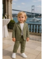 Erkek Bebek&Çocuk %100 PAMUK-Keten Salaş Ceket T-shirt Pantolon Üçlü Spor Takım Elbise 3’Parça