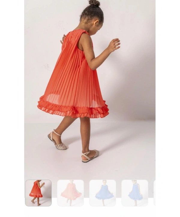 Wecan kız çocuk pliseli özel gün düğün parti elbisesi