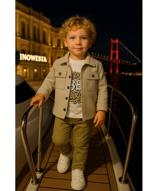 Erkek Çocuk 3Lü Günlük Ve Özel Kombinli Takım(Bir Beden Büyük Tercih Ediniz)