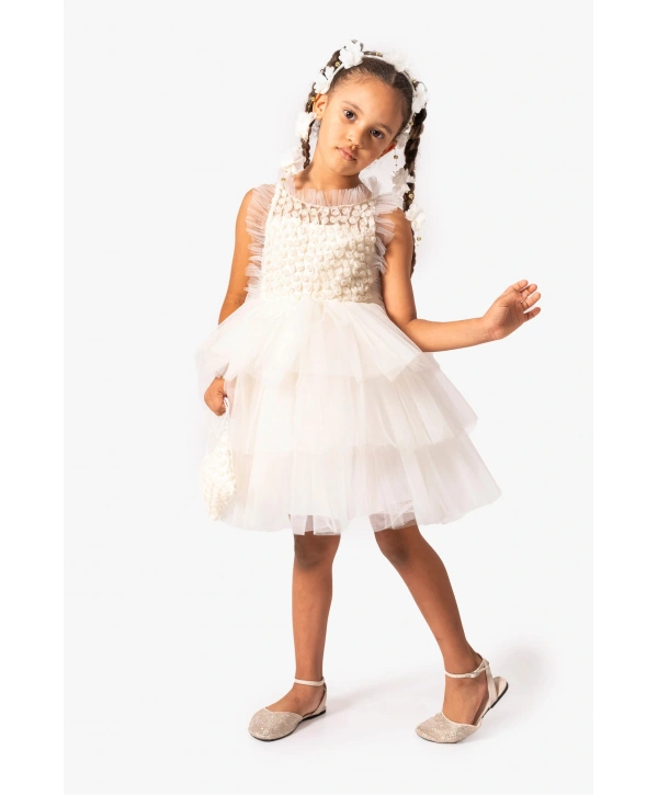 Papatya Çanta Ve Taç Aksesuarlı Özel Gün Elbisesi