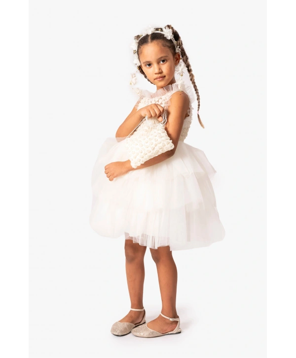 Papatya Çanta Ve Taç Aksesuarlı Özel Gün Elbisesi