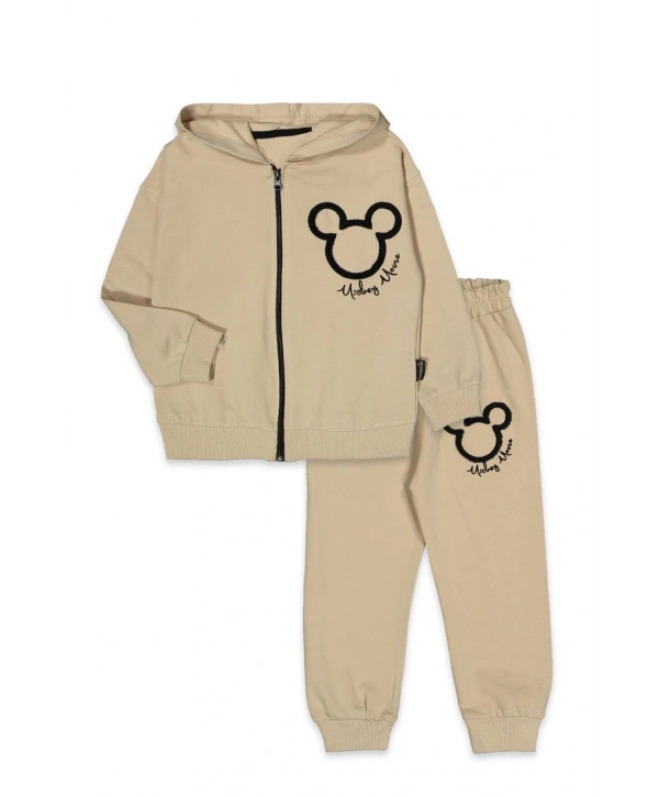 Erkek Çocuk MİCKEY detaylı  Fermuarlı Eşofman Alt Üst Takım