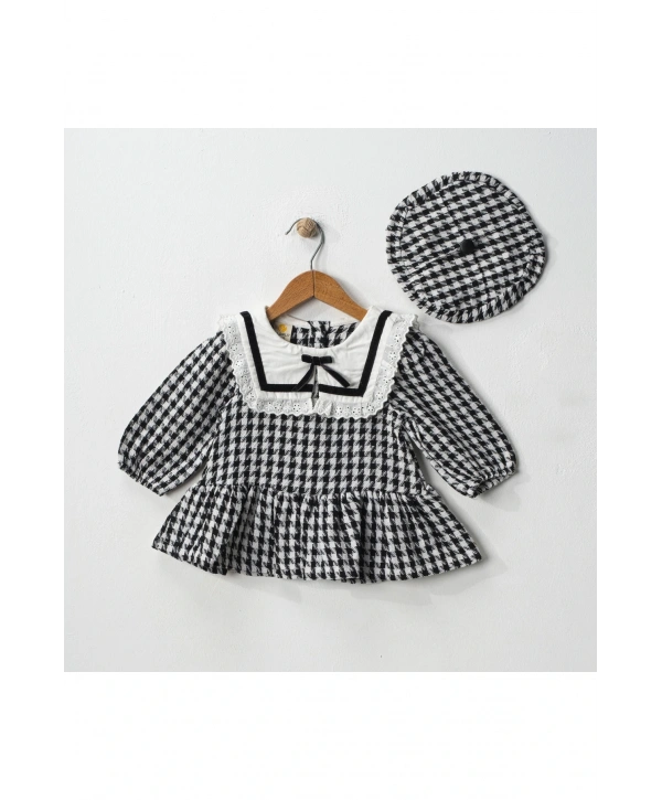 Ressam Şapkalı Tüvit Kumaş Vintage Elbise