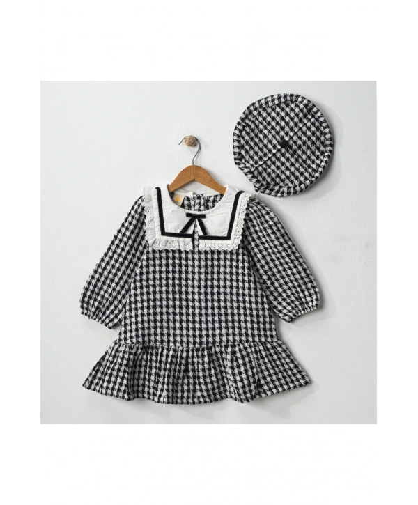 Ressam Şapkalı Tüvit Kumaş Vintage Elbise