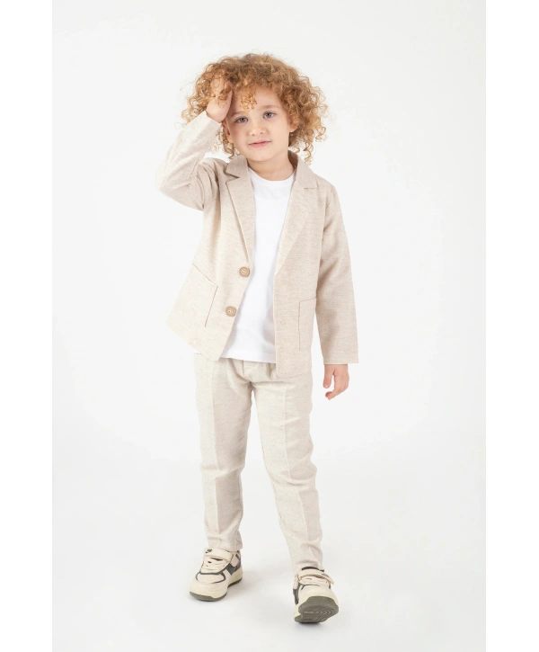 Erkek Çocuk Spor Ceketli Bürümcüklü Üçlü Takım