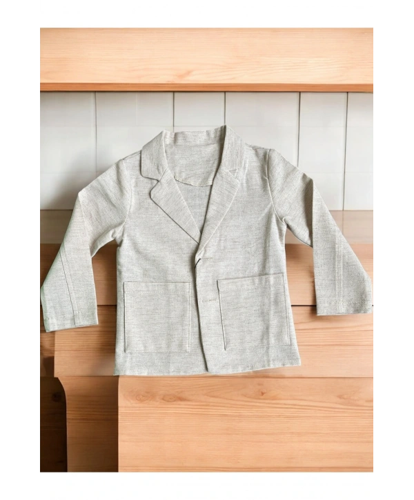 Bej Renkli Çocuk Takım Elbise - Ceket, Pantolon ve Basic Tişört | Şık ve Rahat