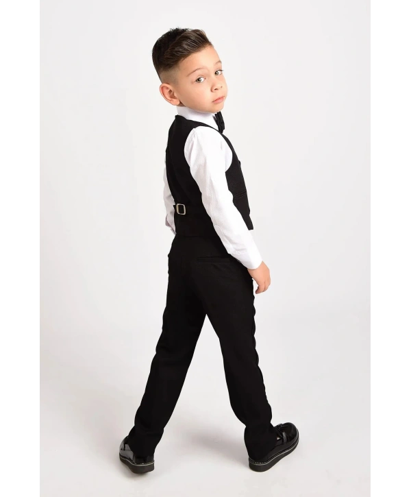 Erkek Çocuk Takım Elbise Yelekli Papyonlu