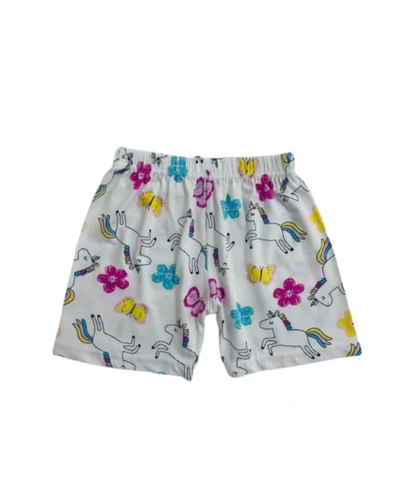 Kız Çocuk %100 Pamuk Krem Bahar Temalı Kısa Kollu Şortlu Pijama Takımı