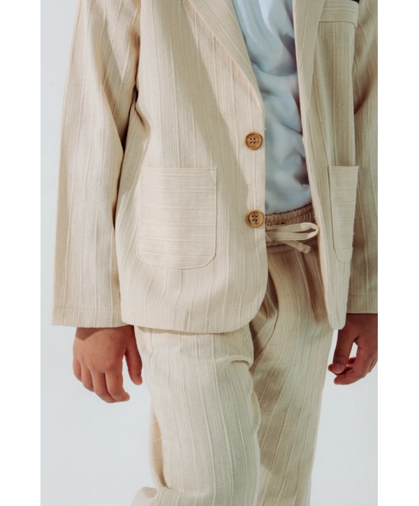 Erkek çocuk 2 li keten pantolon ceket onu çıt kapamali