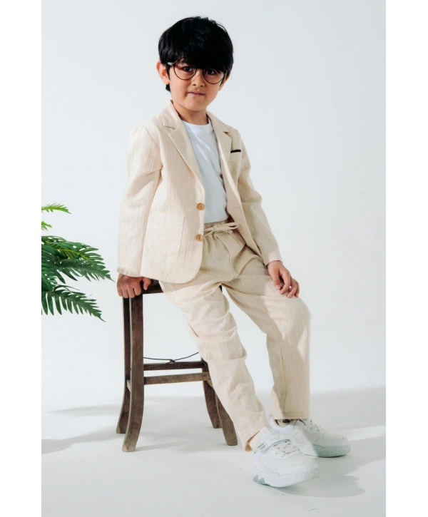 Keten/Pamuklu Ceketli Spor 3’Lü Takım/Takım Elbise/Damatlık/Özel Gün Takım/Düğün/ Doğum Günü/Premium