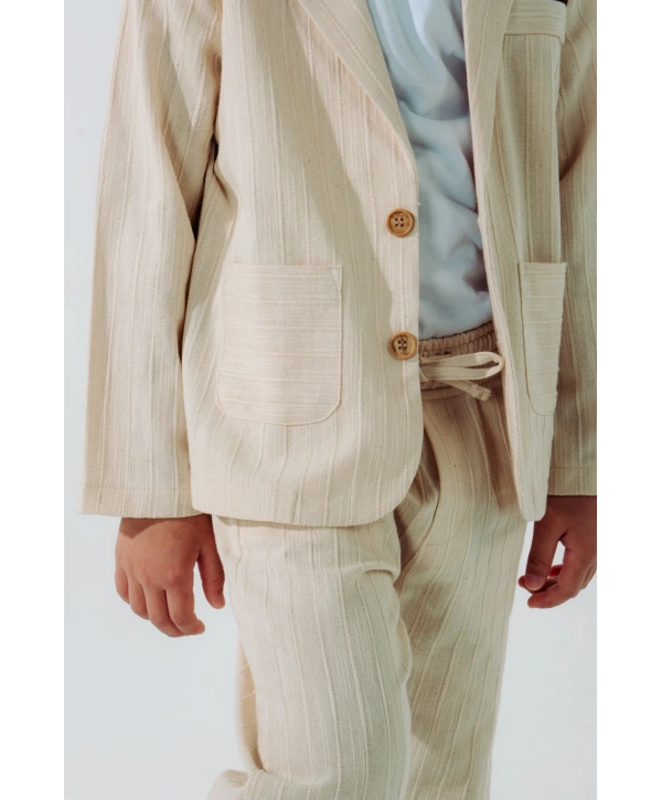 Keten/Pamuklu Ceketli Spor 3’Lü Takım/Takım Elbise/Damatlık/Özel Gün Takım/Düğün/ Doğum Günü/Premium