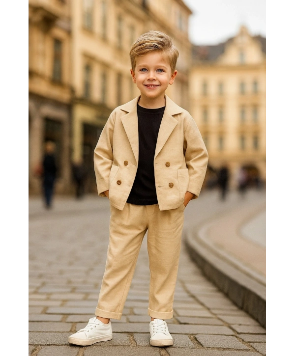 Kruvaze Ceketli Spor 3’Lü Takım/Takım Elbise/Damatlık/Özel Gün Takım/Düğün/ Doğum Günü/Premium