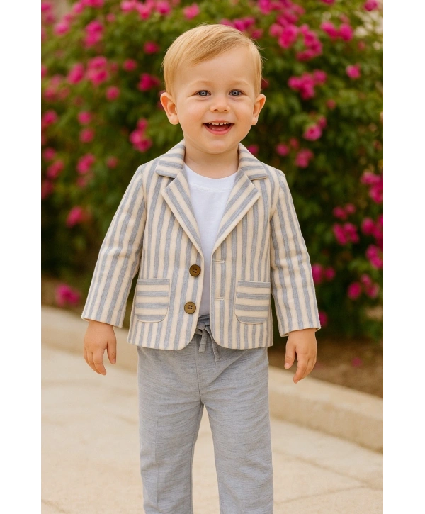 Bebek Ceketli Spor Salaş 3’Lü Takım/Takım Elbise/Damatlık/Özel Gün Takım/Düğün/ Doğum Günü/Premium