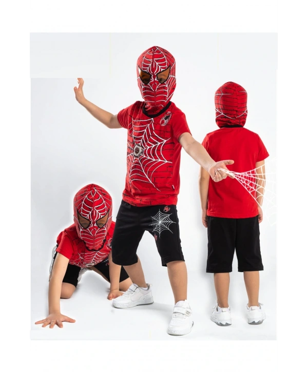 E.T.Ç BABY Erkek Çocuk Işıklı Örümcek Adam Kostümlü İkili Şortlu Takım