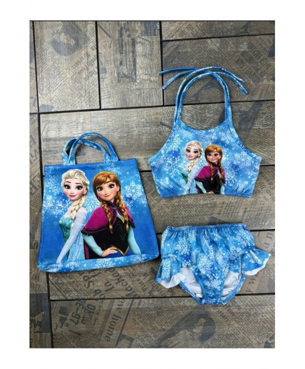 ELSA 3 LÜ ÇANTALI KIZ ÇOCUK BİKİNİ TAKIMI