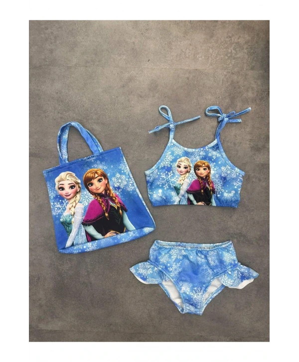 LASİS Kız Çocuk Çantalı Mayo Takım