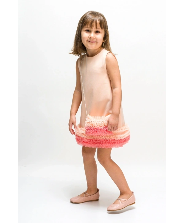 ETEĞİ RENKLİ FIRFIRLI DUZDAR DOĞUMGÜNÜ/PARTİ-ÖZEL GÜN ELBİSE