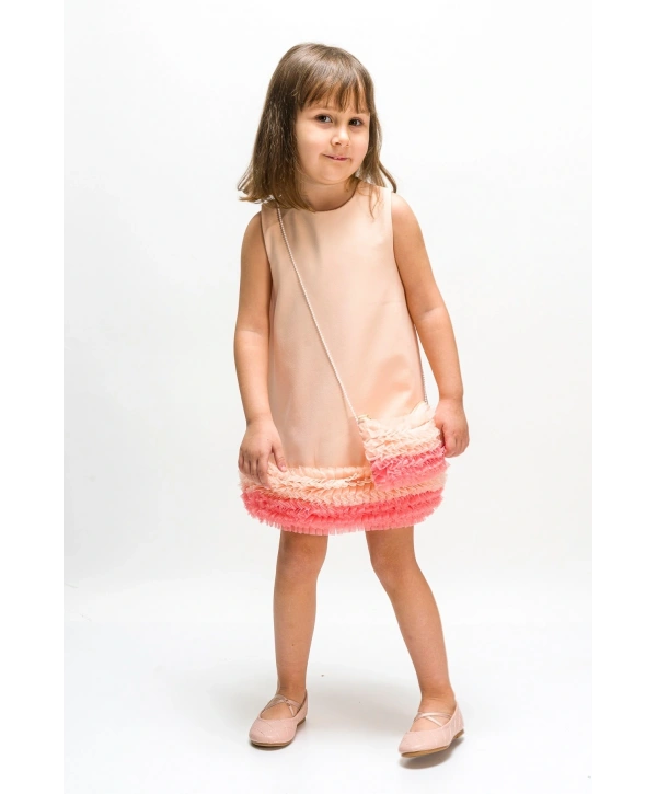 ETEĞİ RENKLİ FIRFIRLI DUZDAR DOĞUMGÜNÜ/PARTİ-ÖZEL GÜN ELBİSE