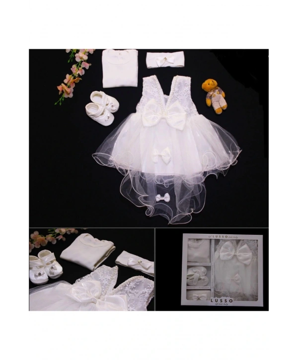 Kız bebek yeni doğan mevlütlük prensenses elbisesi takım kutulu hediyelik özel gün seti