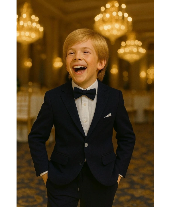 Erkek Çocuk Ceket Gömlek Pantolon Papyonlu Üçlü Takım Elbise 4’Parça(Bir Beden BÜYÜK Tercih Ediniz)