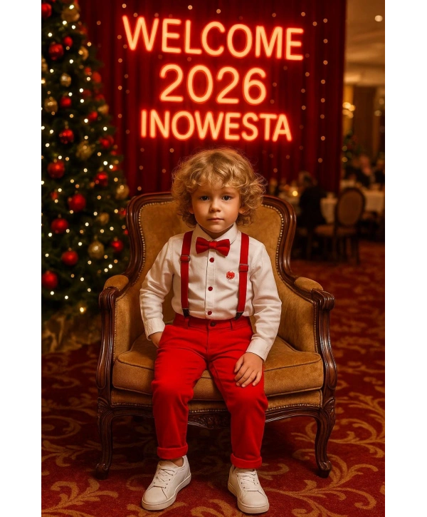 Bebek&Çocuk Yılbaşı Özel Salopet Takım Gömlek Pantolon Papyon-4Parça