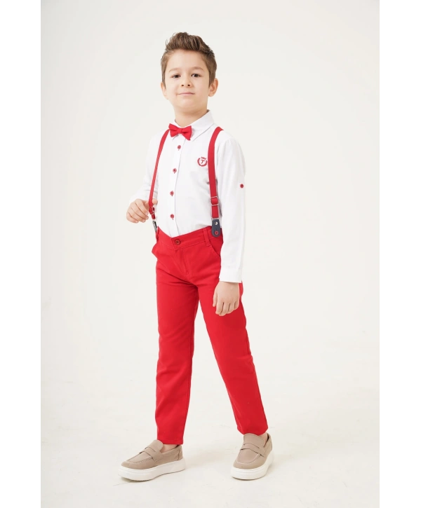 Erkek Çocuk /askılı Ve Papyonlu/ Gömlek Pantolon /erkek Çocuk Takım