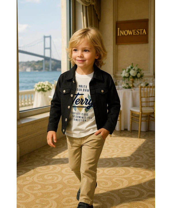 Erkek Çocuk Kalın Gabardin 3Lü Takım |Bir Beden Büyük Tercih Ediniz|