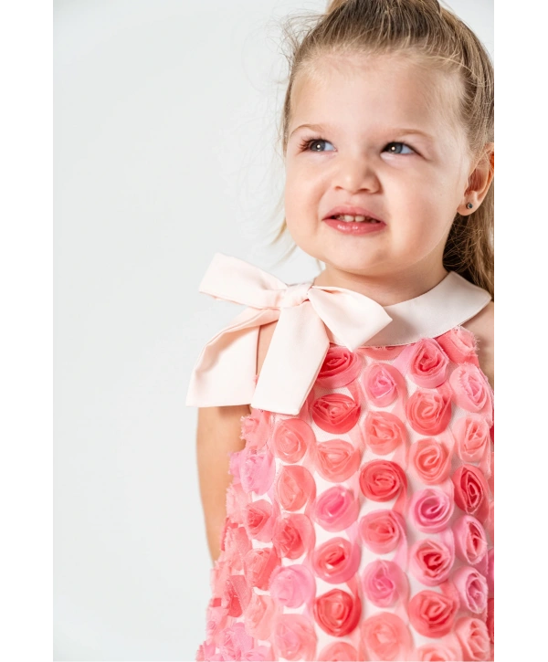 Boyundan Bağlamalı Çiçekli Doğumgünü/Parti Elbisesi